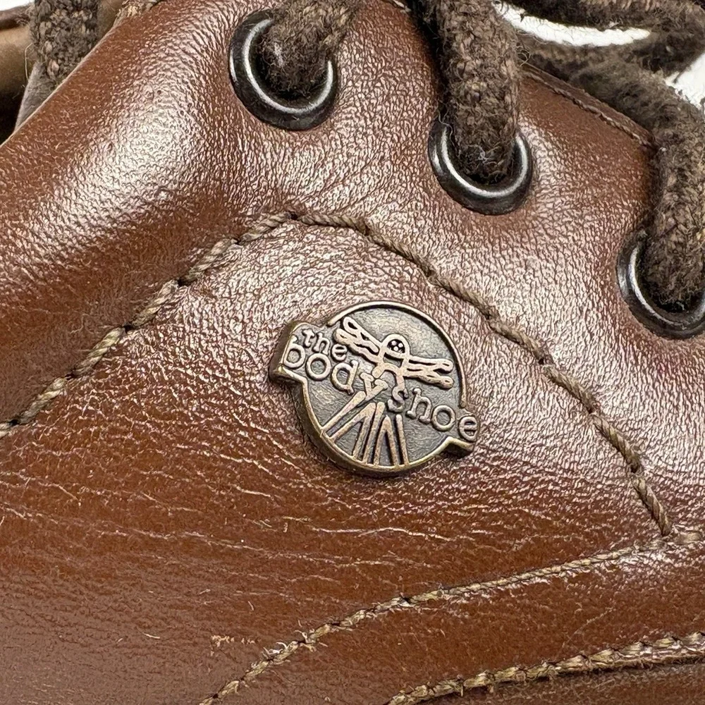 The Body Shop Hush Puppies Mall Walker Shoes Brown Leather Men's 6.5 Wide EUC